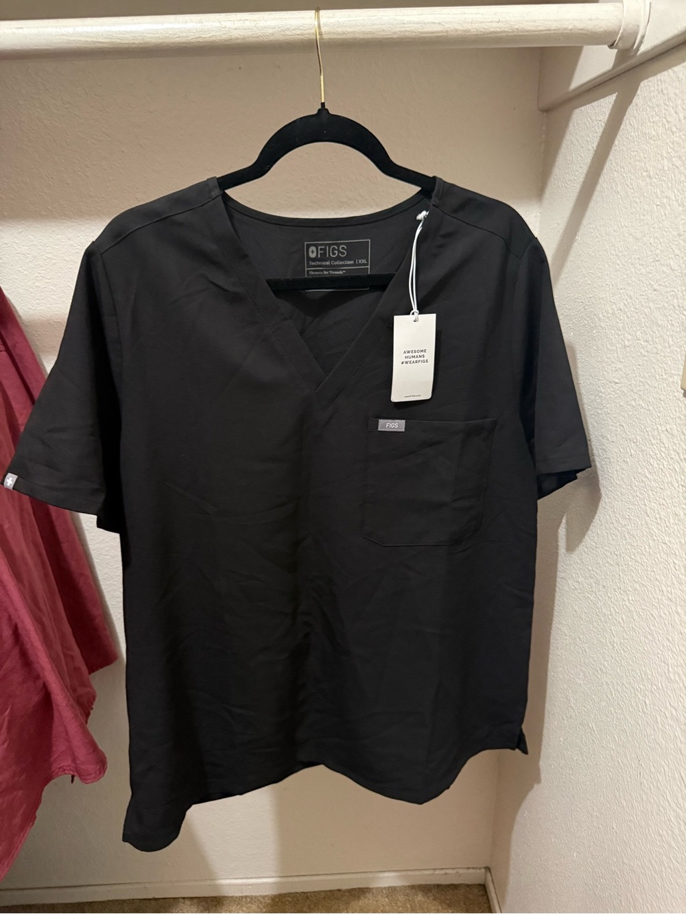 Figs Black V-Neck Medical Top and High Waisted Pants